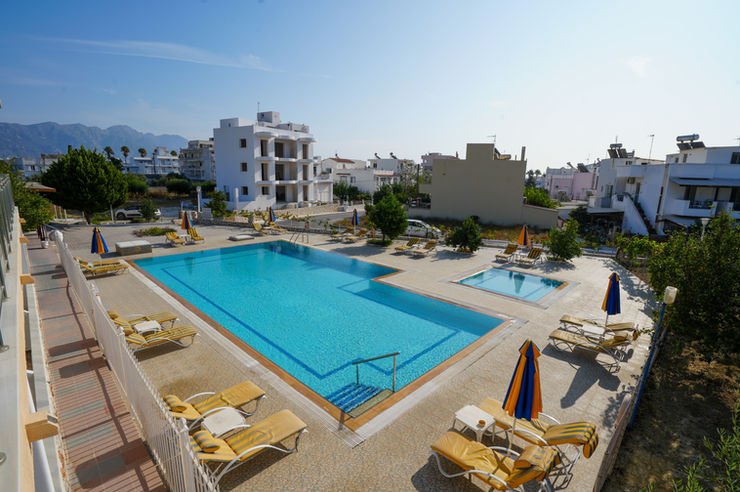 The swimming pool at Paraschos Studios seen from above